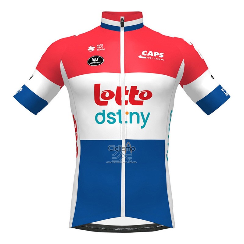 Lotto Dstny Ropa Ciclismo Culotte Corto 2023 Mangas Cortas Rojo Blanco